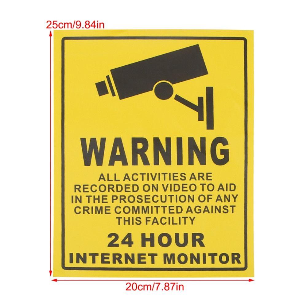 Rebuy Warning Sticker 20*25cm CCTV Sign Kamera Keamanan Tanda Stiker Dinding