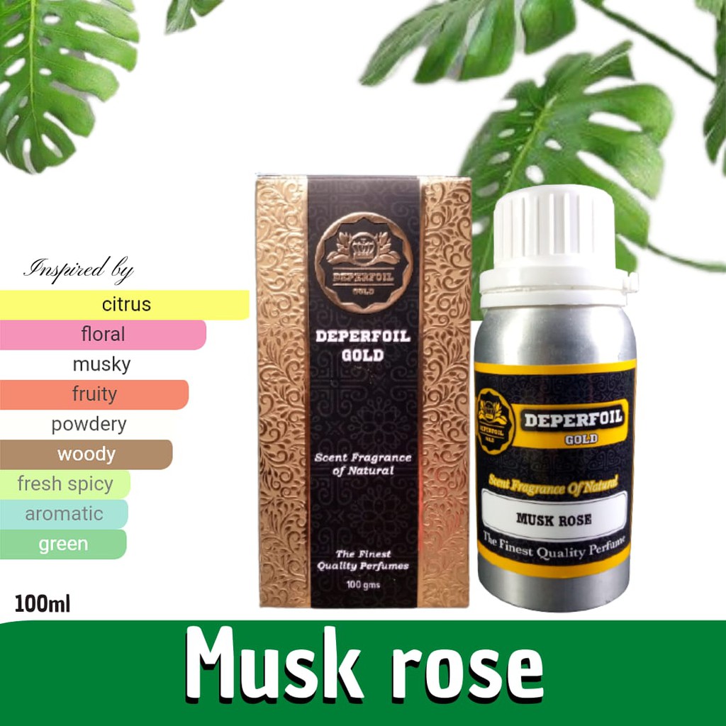 BIBIT PARFUM MUSK ROSE 100ML KEMASAN SEGEL BY DEPERFOIL GOLD ORIGINAL