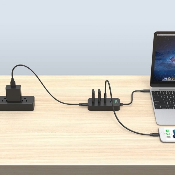 AKN88 - AUKEY CB-C48 - USB-C Hub Adapter to 2xUSB 3.0 - 2xUSB-C - 1xPD USB-C