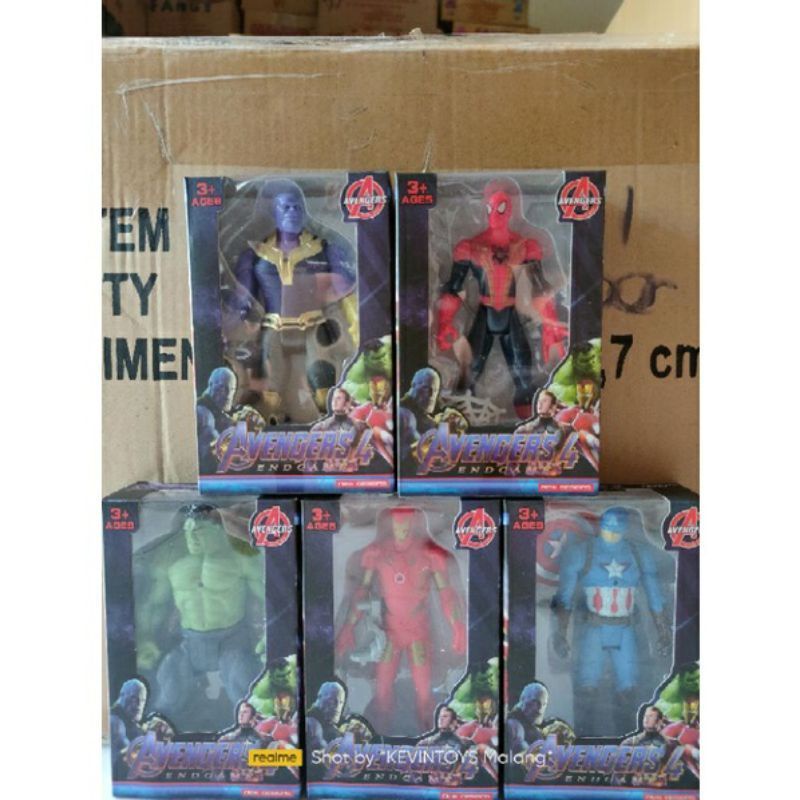 MAINAN ROBOT AVENGERS END GAME NYALA LED KEMASAN BOX/ MAINAN ROBOT SPIDERMAN IRONMAN HULK CAPTAIN AMERIKA