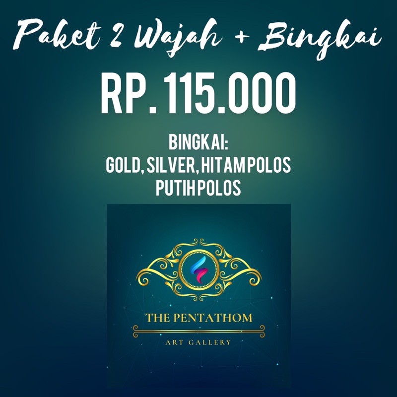 SEHARI JADI Paket Lukis Pensil 2 Wajah Plus Bingkai Sketsa A4 Karikatur