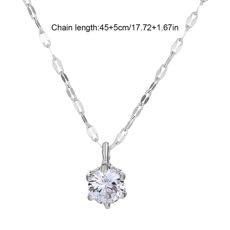 Kalung Choker S925 Silver Solid Dengan Liontin Berlian Zirconia Untuk Wanita