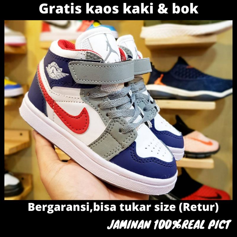 sepatu anak laki Nike jordan best seller termurah jaminan real pict size 21-35 free box dan sock