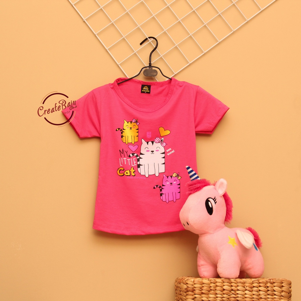 KAOS ANAK CEWEK 1-7 TAHUN LITTLE CAT BAJU ATASAN ANAK PEREMPUAN TERMURAH FASHION