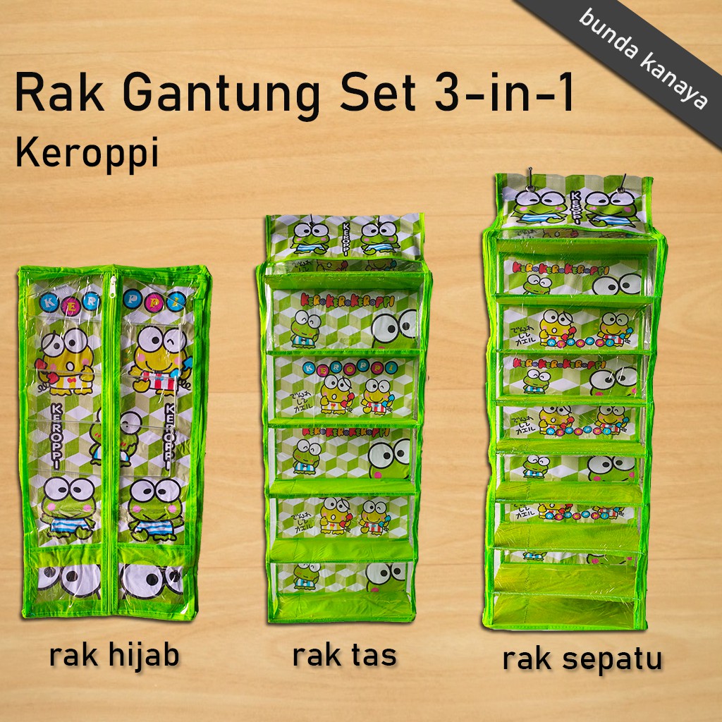 Rak Gantung Set 3 in 1 Sepatu+Tas+Hijab