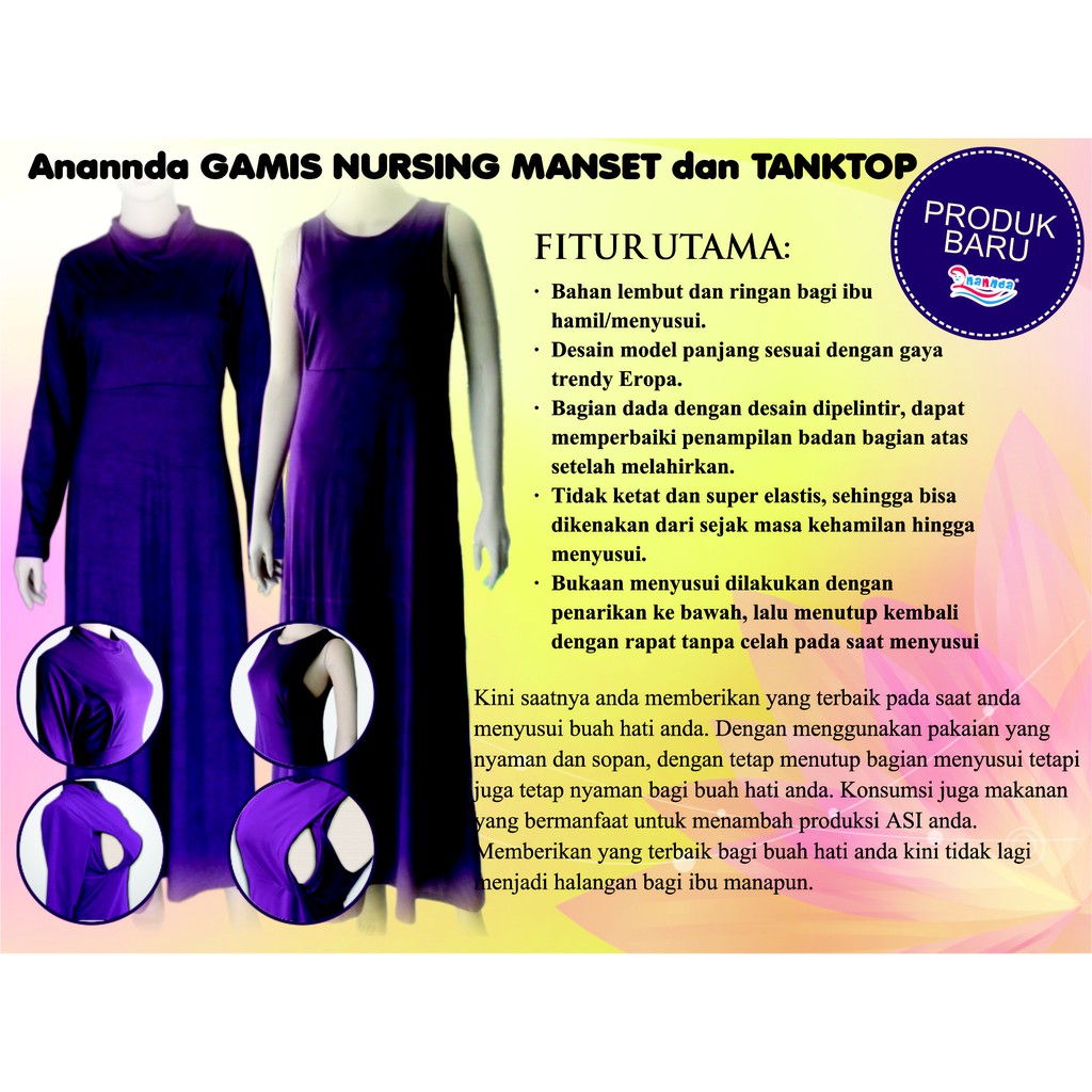 ( BISA COD ) Anannda Gamis Nursing Manset (Manset Gamis Menyusui)