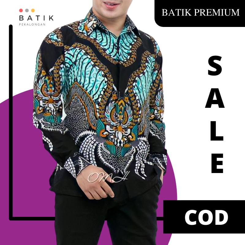 Atasan Batik Pria Lengan Panjang Anak Muda Modern Batik Premium Pekalongan Seragam Kondangan Size M 