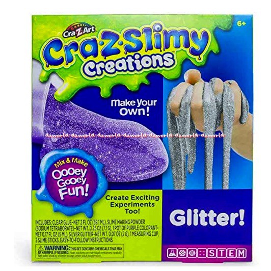 Crazart Craz Slimy Creations Make Your Own Glitter Slime Kreasi Membuat Slime