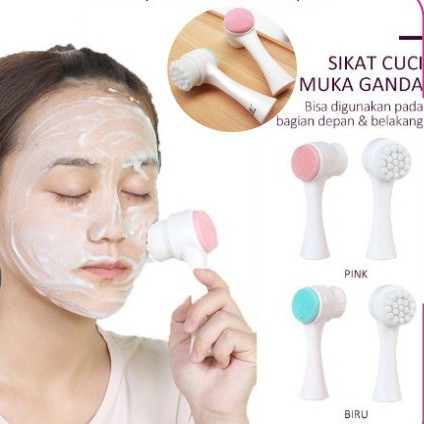 ☀ INDOLAND ☀ R410 Alat Cuci Muka H155 Silikon Brush Pembersih Muka 3D Sikat Pijat 2 Sisi