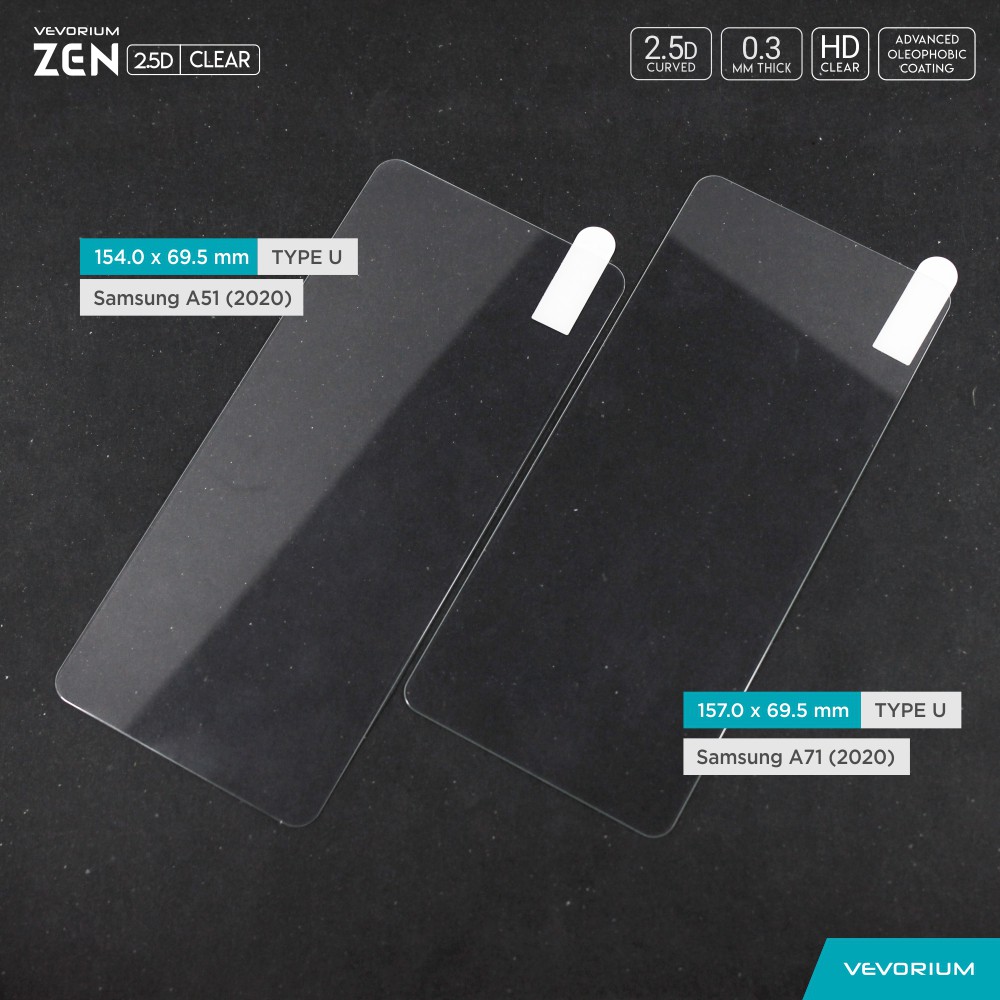 VEVORIUM ZEN 2.5D Clear Samsung Galaxy A51 A71 A50 A50s A52 A72 Tempered Glass Anti Gores Kaca Screen Guard