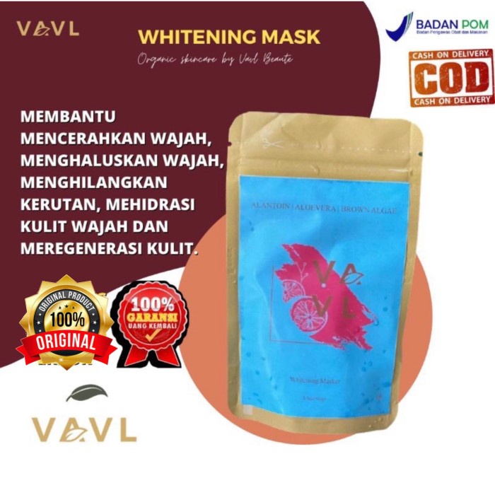 [BEST SELLER] VAVL Masker Whitening (Kulit Normal) 100GR BPOM JAMINAN ORIGINAL