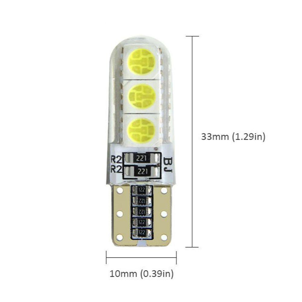 Populer 4Pcs Lampu Plat Nomor 4Pcs Bola Lampu 12V COB Silikon5050 6500K Dome Map