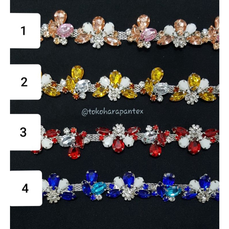 Aplikasi Permata TR01 Payet Meteran Aksesoris Baju Dijual Permeter