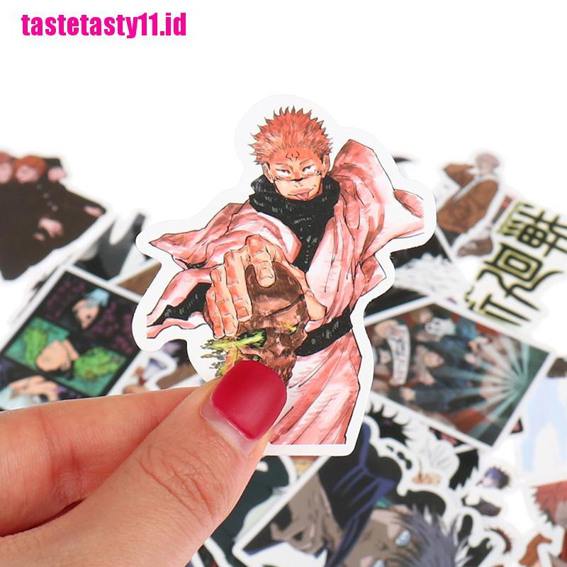 50 Pcs Stiker Desain Anime Jujutsu Kaisen Untuk Gitar / Laptop / Koper