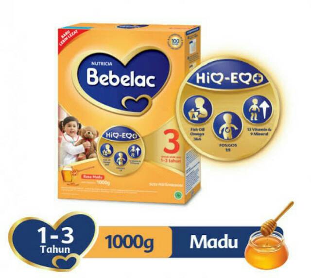 

susu bebelac 3 madu & vanila 1000 gram