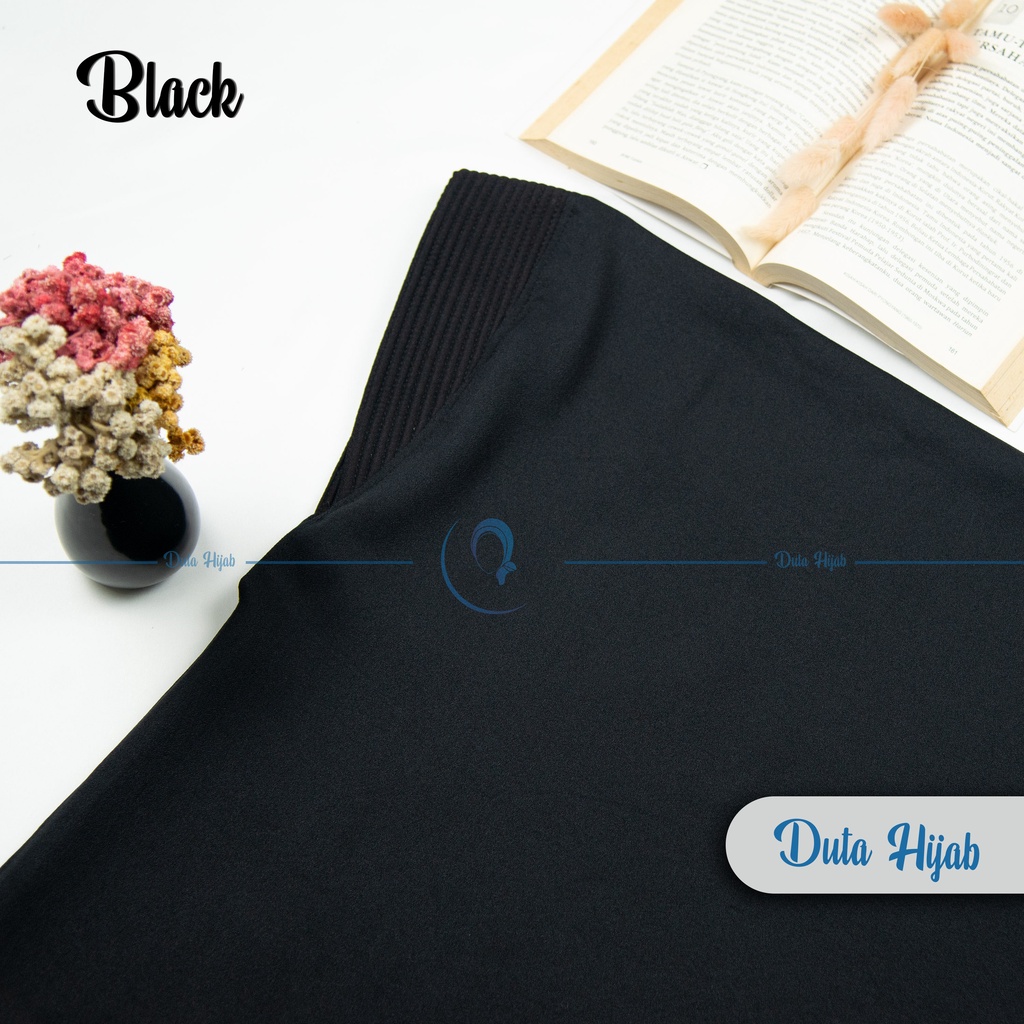 Jilbab instan / Hijab bergo maryam SIMPLE PAD JUMBO L murah (TANPA TALI)-Black