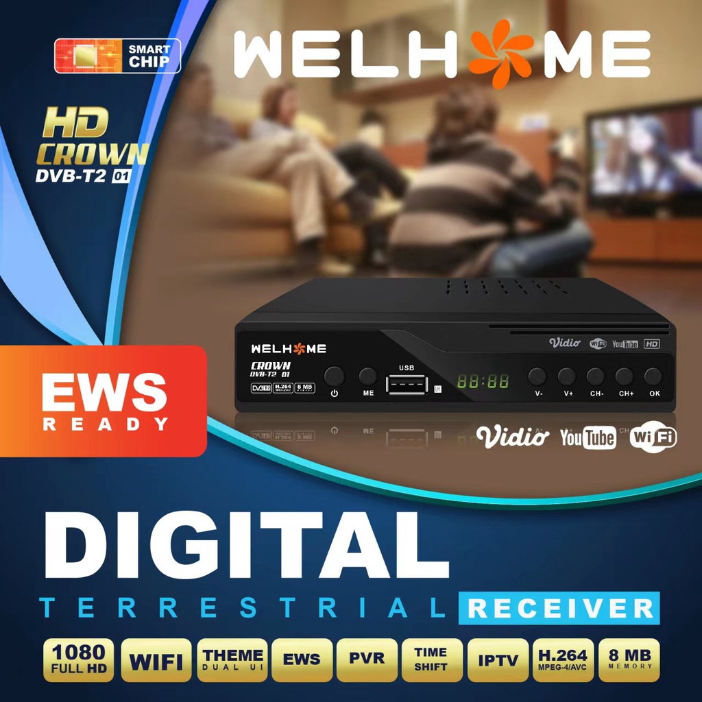 Set Top Box Welhome DVB-T2 Bisa Youtube STB Receiver TV