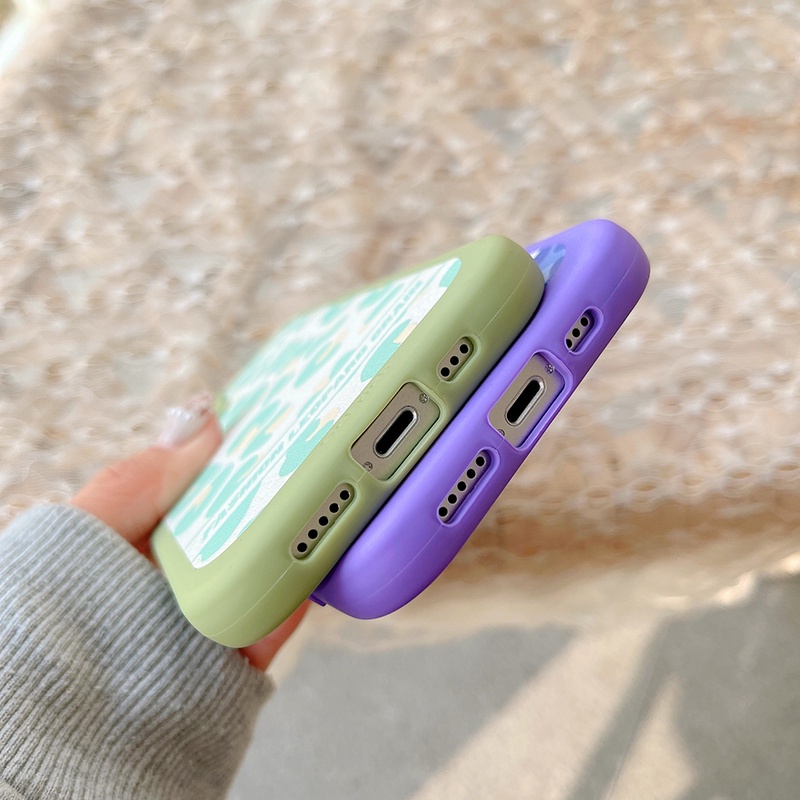 Soft Case Silikon Shockproof Motif Print Leopard Ungu Hijau Untuk IPhone 7 8 Plus X XS Max XR 12 13 Pro Max