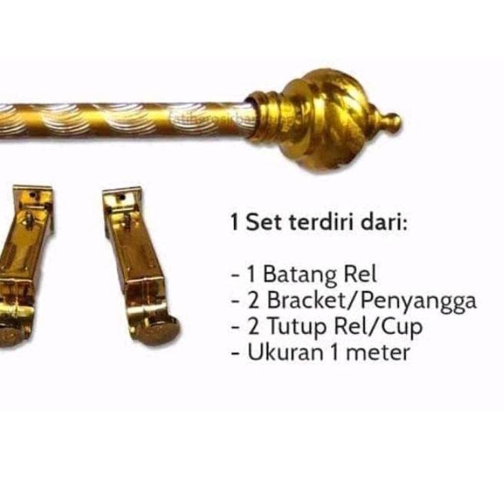 SALE!! Batang gorden full set 1 meter free buble (1kg 4set) free buble wrap tiang ring hordeng