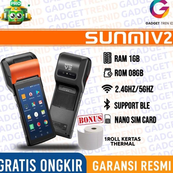 Mesin Kasir Portable Android Sunmi V2 & V2 PRO | Termurah