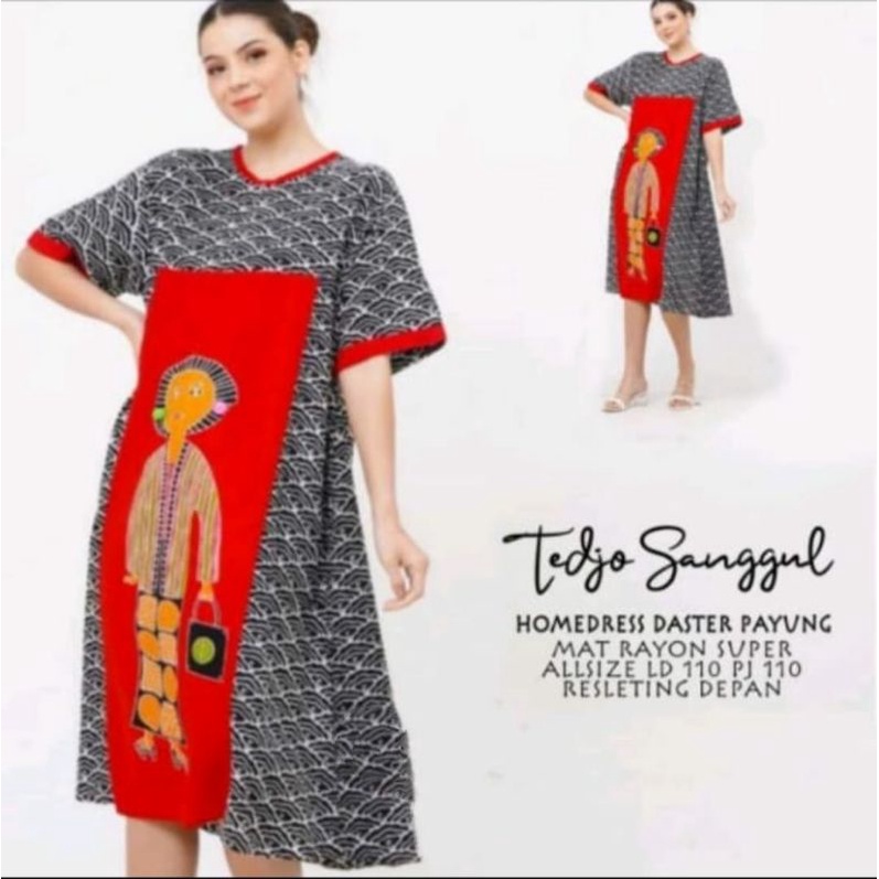 Daster dress santai batik tejo sanggul fashion unik lucu gaul