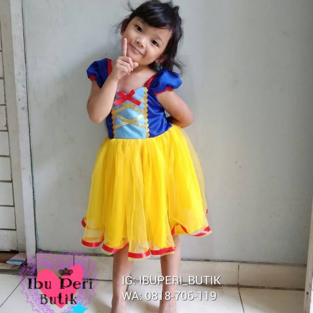 REALPIC VIDEO Dress Princess Snow White Kostum Ulang Tahun