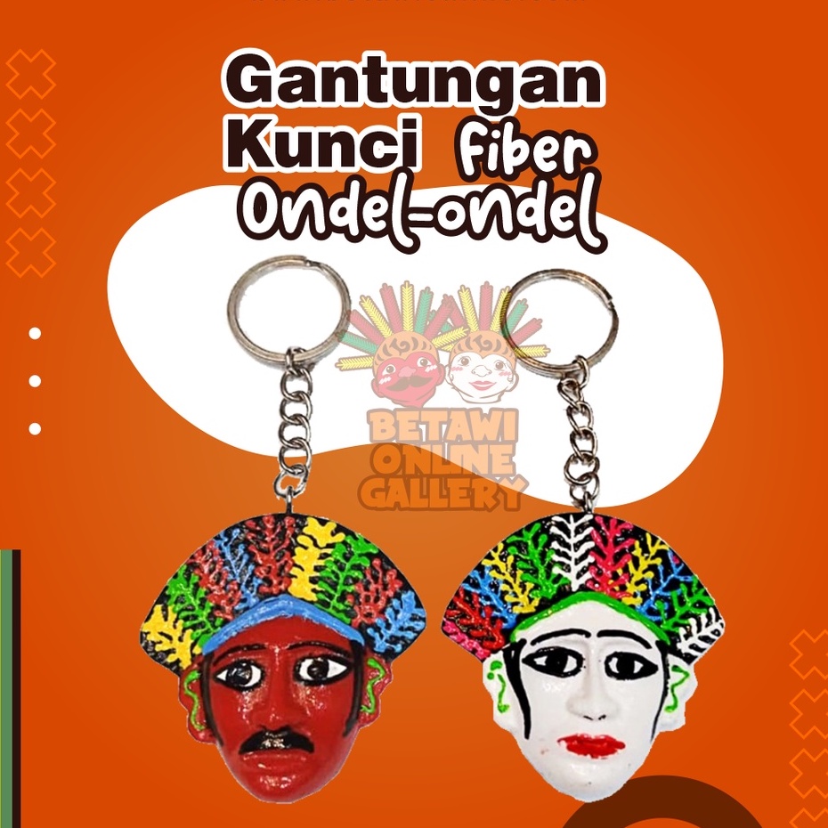 Gantungan Kunci Kepala Ondel-Ondel Fiber [Satuan]