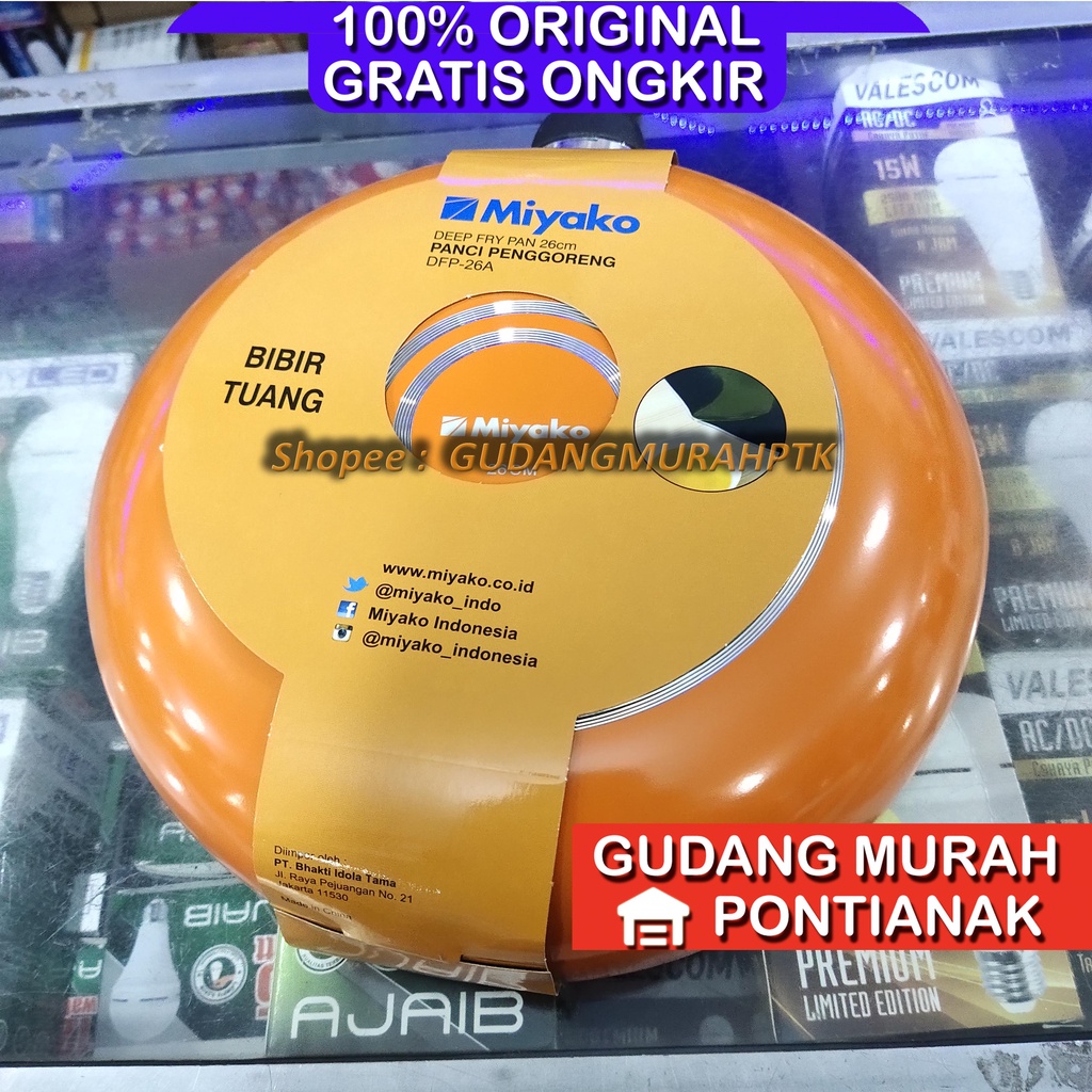 Panci Wajan Teflon Tinggi ANTI LENGKET Miyako Deep Frypan Tumis Miyako DFP 26 A Serbaguna Bibir Tinggi dan Luas permukaannya