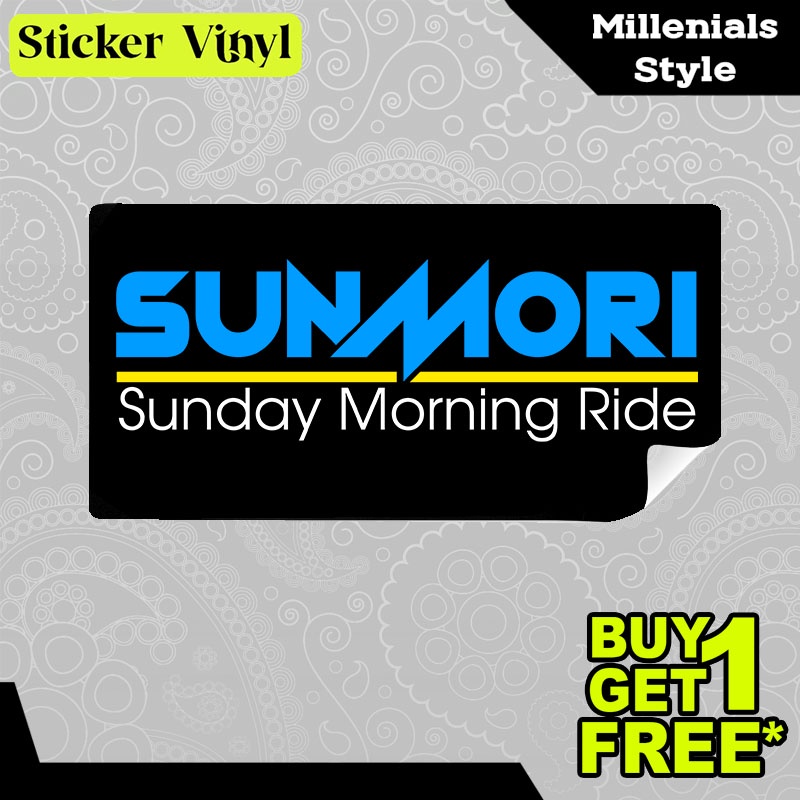 

Stiker Sticker Sunmori Sunday Morning Ride Tulisan Kalimat Gaul dan Kekinian Aesthetic Bahan Vinyl Satuan Anti Air