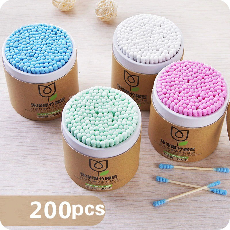 Cotton Buds Bambu Pembersih Telinga Korek Kuping Korek Kapas Lembut Aman Nyaman Anak Putih Soft halus Baby