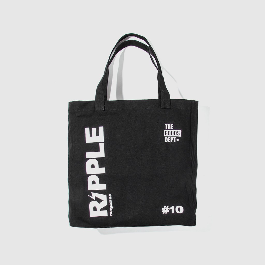 The Goods Dept x Ripple - MAGAZINE TOTE.BLACK TOTE BAG