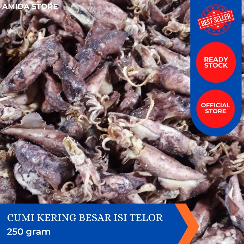 

Cumi kering Besar isi telor /250 gr