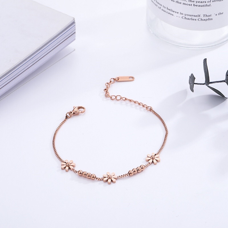 Gelang Titanium Bunga Daisy Mix Biji Lada