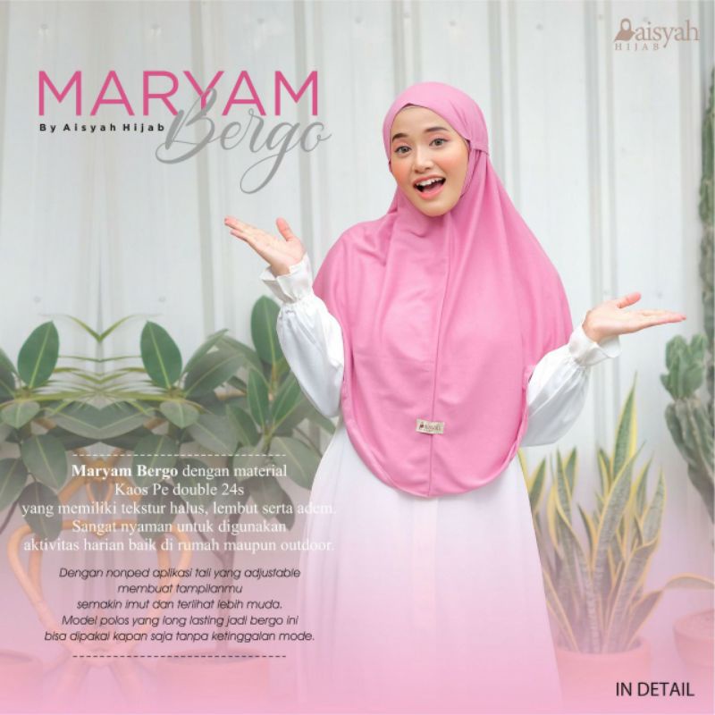 BERGO MARYAM TALI size L || BERGO KAOS || BERGO TALI || BERGO DEWASA || HIJAB INSTAN NONPAD || HIJAB