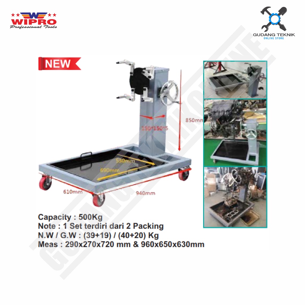 ENGINE STAND 500 Kg WIPRO ES-500 / Engine Stand Penyangga Mesin Mobil Truk 500kg WIPRO ES 500 - ES500 WIPRO