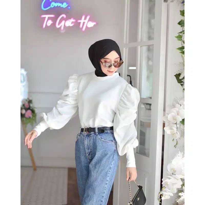 Baju Imfort Wanita Melva Blouse Shakila/ Atasan Balon / Atasan Wanita / Baju Trending