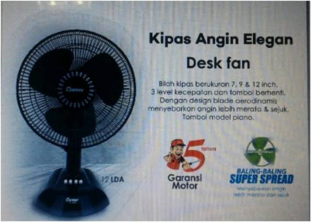 COSMOS 12LDA Kipas Angin Meja Desk Fan 12 inc. Baru Bergaransi Resmi