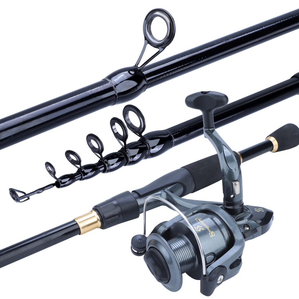 Sougayilang Joran Pancing Set Batang Berputar Dengan Tubuh Karbon Dan 6 BB Rasio Roda Gigi Tinggi 5.2:1 Set Reel Berputar Fishing Rod Set Untuk Tangan Kiri/Kanan Untuk Air Tawar