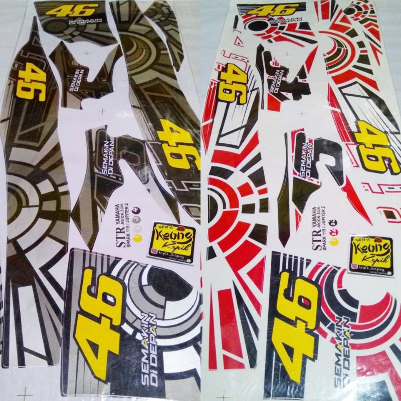 (BISA COD) STRIPING STIKER LIS VARIASI MOTOR YAMAHA JUPITER Z BURHAN / CEGUK MOTIF SPARK 46 GRAFIS S