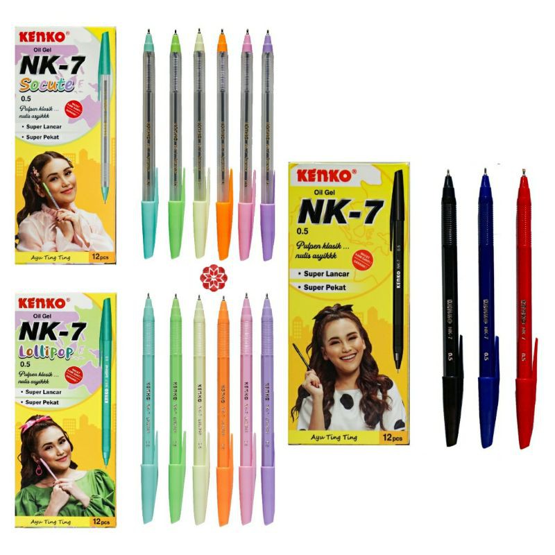 Pulpen Kenko NK-7 Oil Gel 0.5mm (1 Lusin)