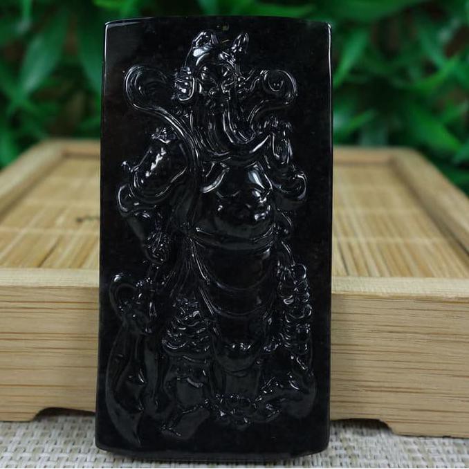 promo harga murah  Black Jadeite Jade Burma Type A Guan Yu / KWAN KONG dgn 2 Memo GRI HK Terbaru
