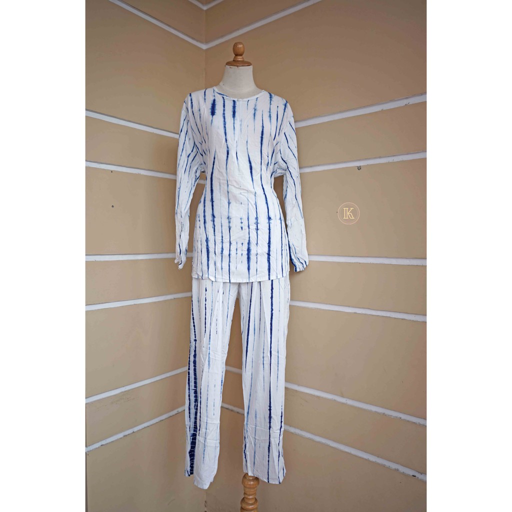 One Set Tie Dye Sibori /Tie Dye Set/Tie Dye Premium/Tie Dye Piyama/Pajamas Rayon/Tie Dye Rayon