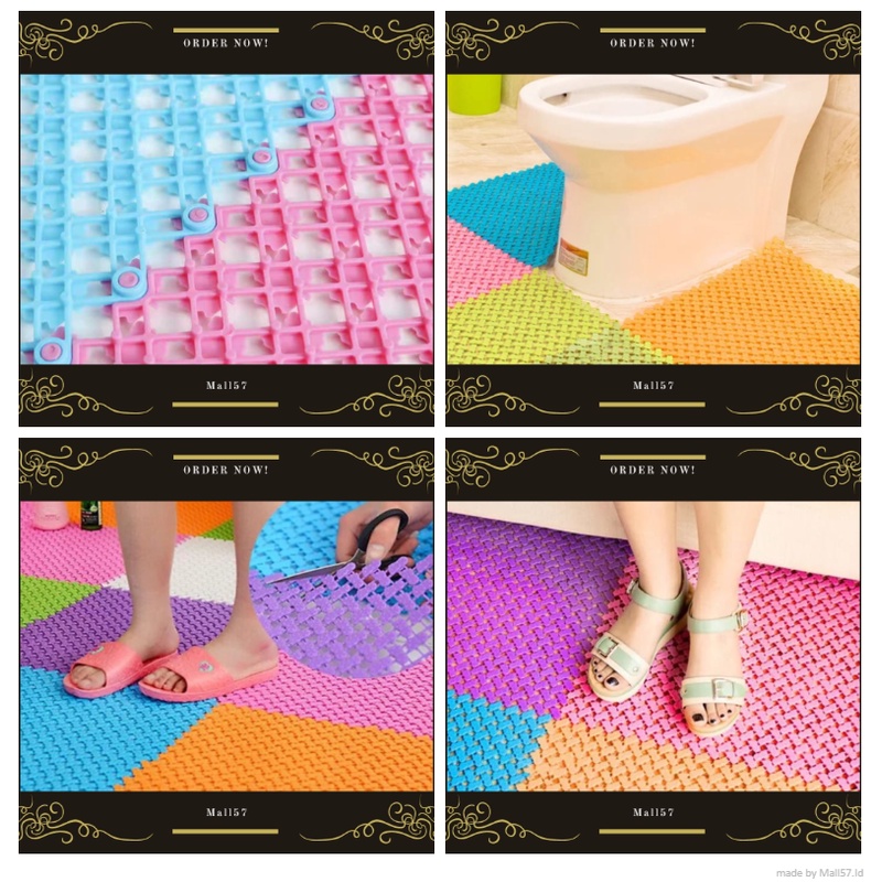 OFM-C236 Karpet Kamar Mandi Anti Licin 25x25CM / Keset Lantai Anti Slip Polkadot Dapur Mat Non-Slip