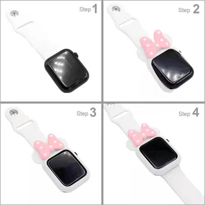 Casing Pelindung Bumper Bahan Silikon Desain Kartun Untuk Apple Watch Seri 6 / 4 / 3 / 2 / 1 / 5 / 40 / 44MM / 38MM / 42MM