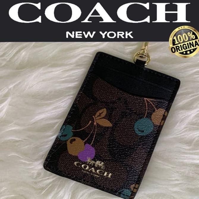 

COACH ID LANYARD SIGNATURE CHERRY FRUIT CANVAS 100 AUTHENTIC!