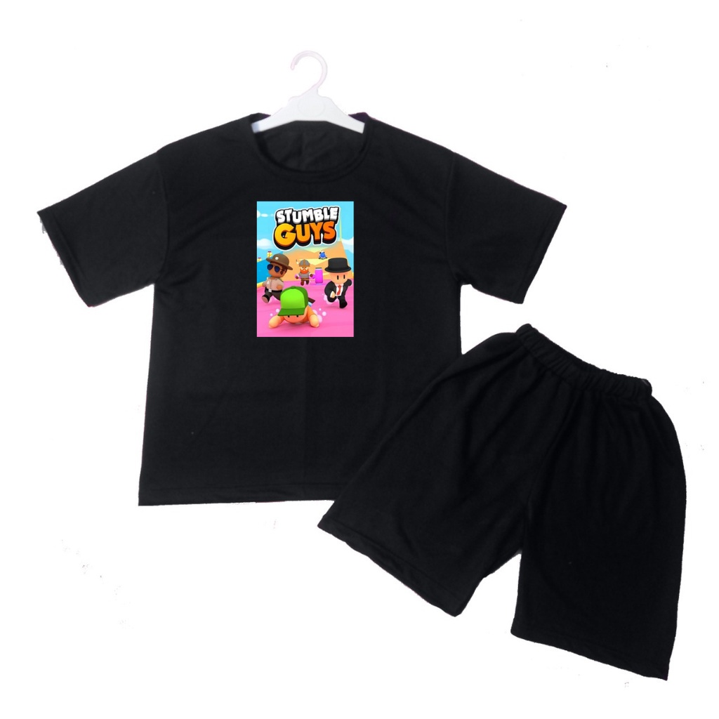 Setelan Kaos Anak STUMBLE  02 Oblong Pendek + Celana Size S - L/ SET ANAK