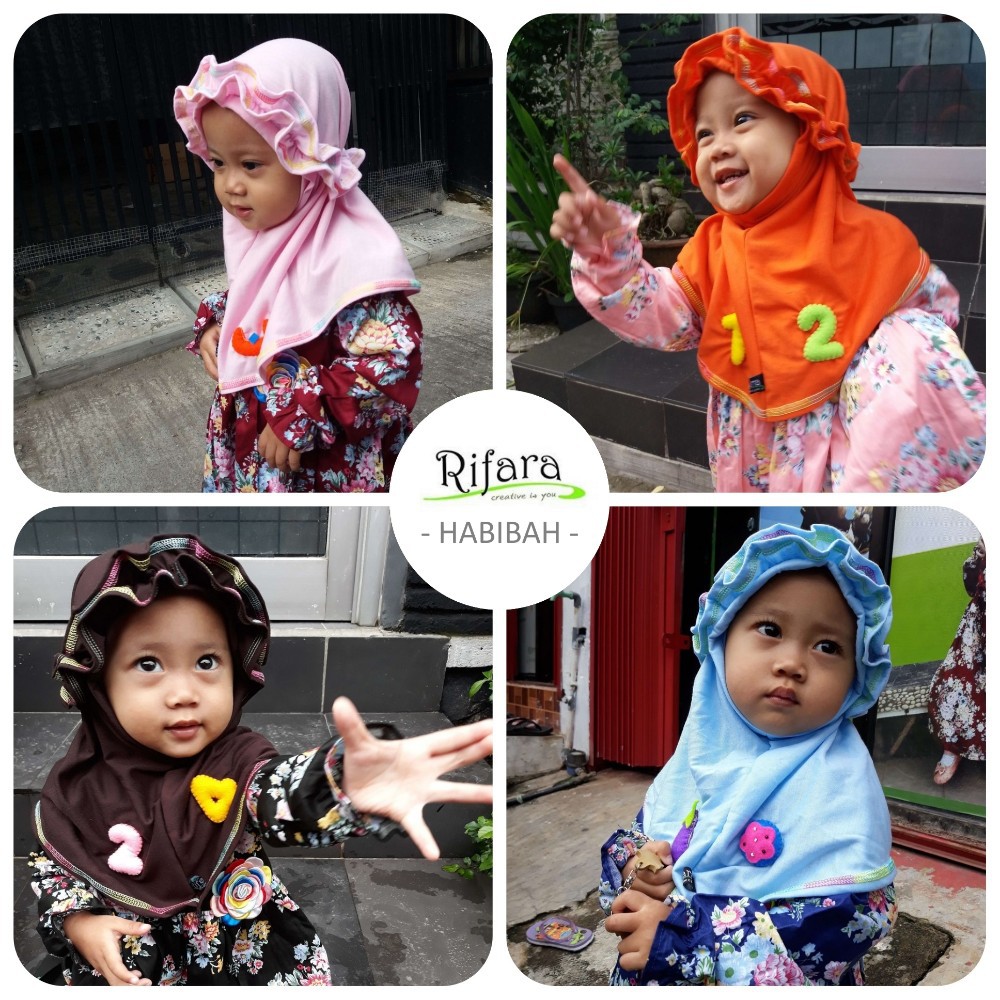 Jilbab Anak RIFARA HABIBAH ( Size XS, S dan M ) , Jilbab Baby