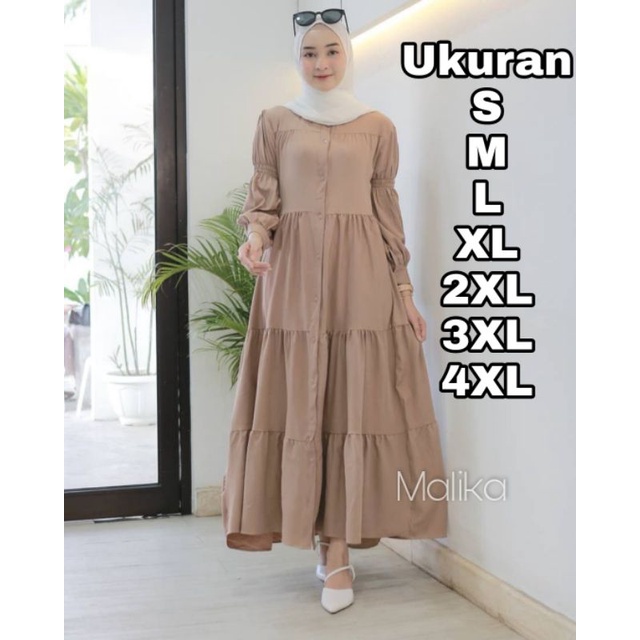 Malika Dress Big Size Ukuran Size S M L XL 2XL 3XL 4XL XXL XXXL  XXXXL 2L 3L 4L 5L  Dress Wanita Jumbo Gamis Big Size Baju Korea Over Size