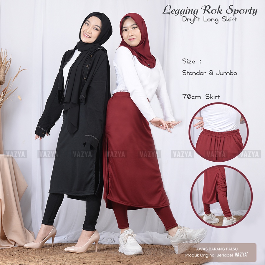 Leging Legging Rok Panjang Long Skirt Span Dryfit Sporty Sport Senam Lari Bersepeda Terbaru - Rok Pa