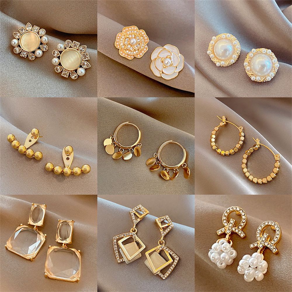 Anting Stud Hias Mutiara Gaya Vintage Perancis Korea Untuk Wanita